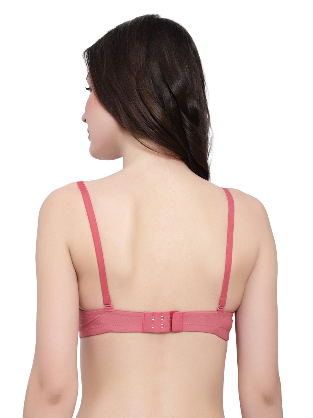 Dark Pink Solid Bra For Daily Use back